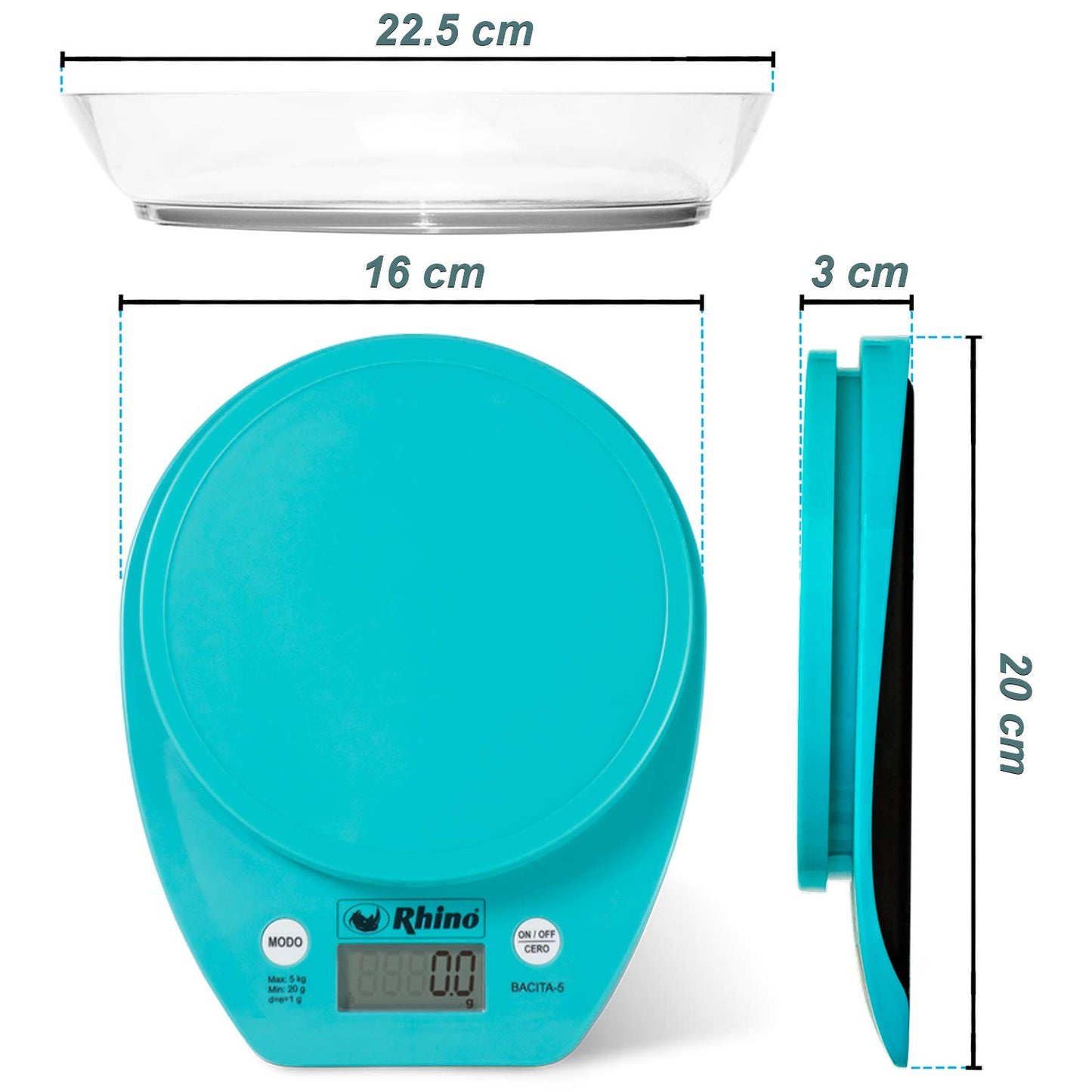 Báscula de Cocina con Tazón 5 kg / BACITA-5