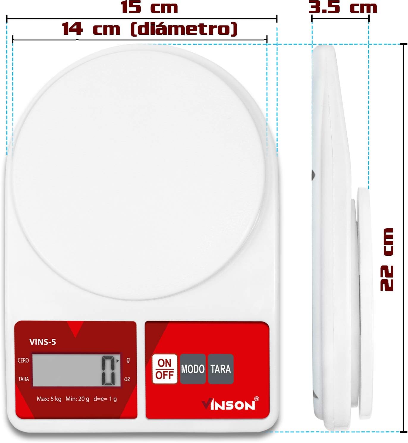 Báscula de cocina 5 kg / VINS-5