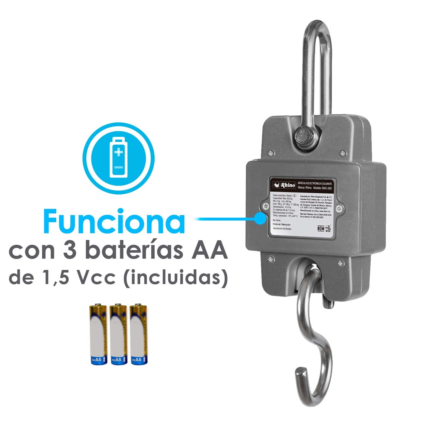 Báscula Electrónica Colgante 300 kg / BAC-300