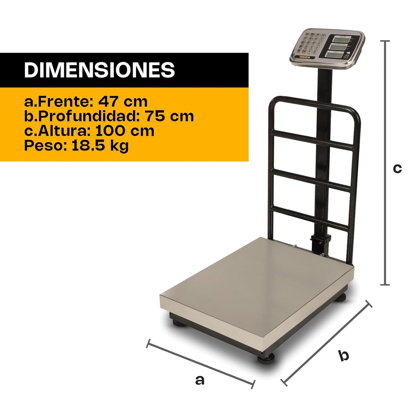 Báscula de Plataforma Plegable 500 kg / BP-500 (indicador incluido)