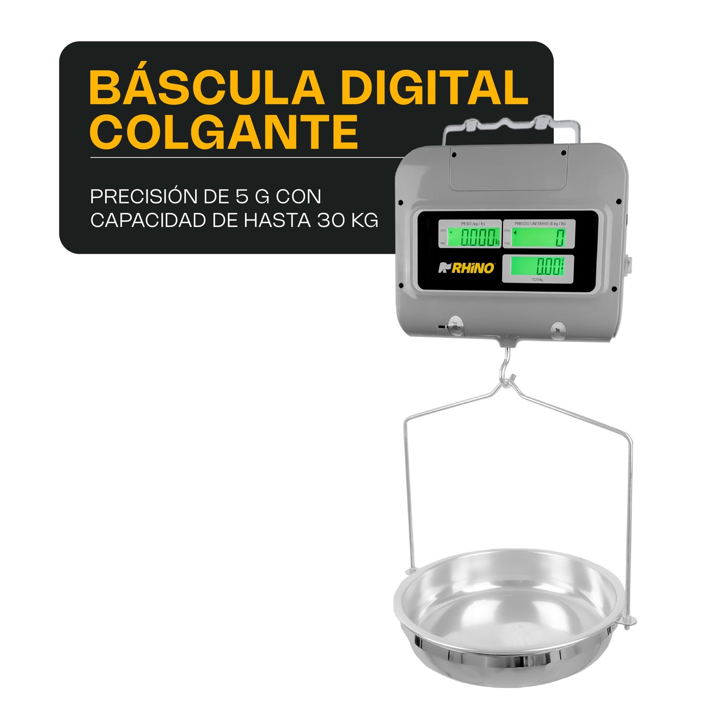 Báscula Electrónica Colgante Multifunciones 30 kg / BACMU-30