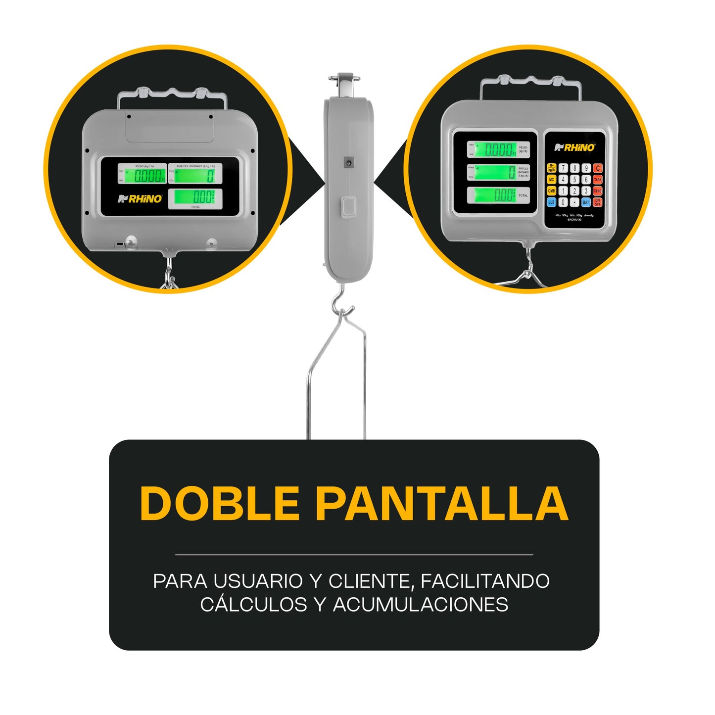 Báscula Electrónica Colgante Multifunciones 30 kg / BACMU-30