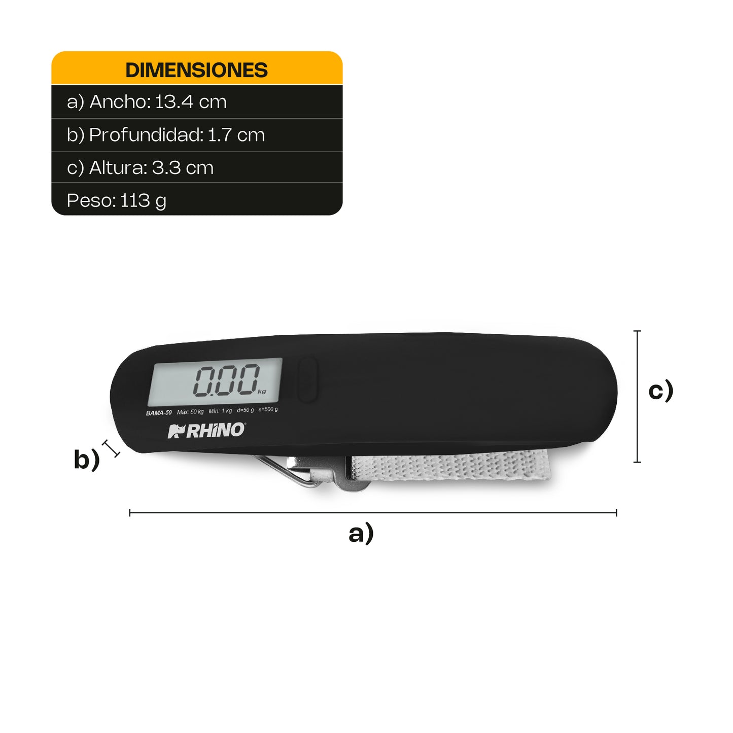 Báscula Electrónica Colgante 50 kg / BAMA-50