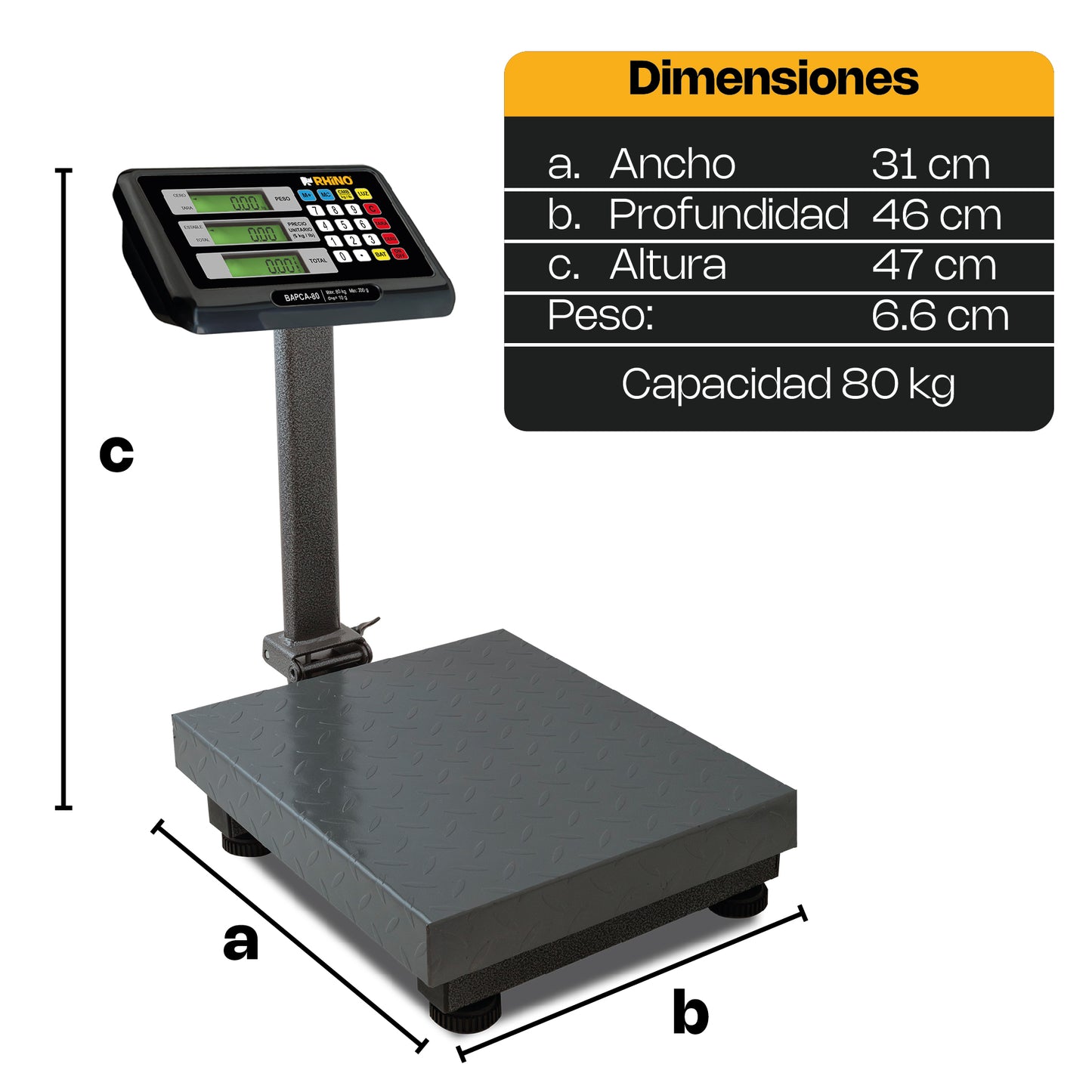 Báscula de Plataforma Plegable 80 kg / BAPCA-80