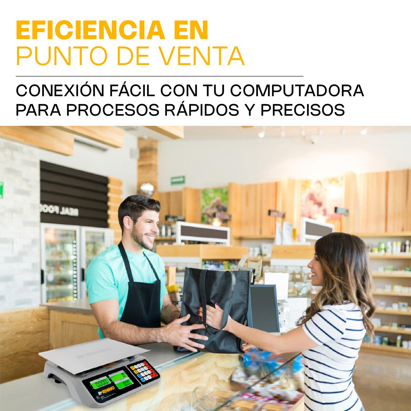 Báscula Electrónica Multifunciones 60 kg con Puerto USB / BAR-10