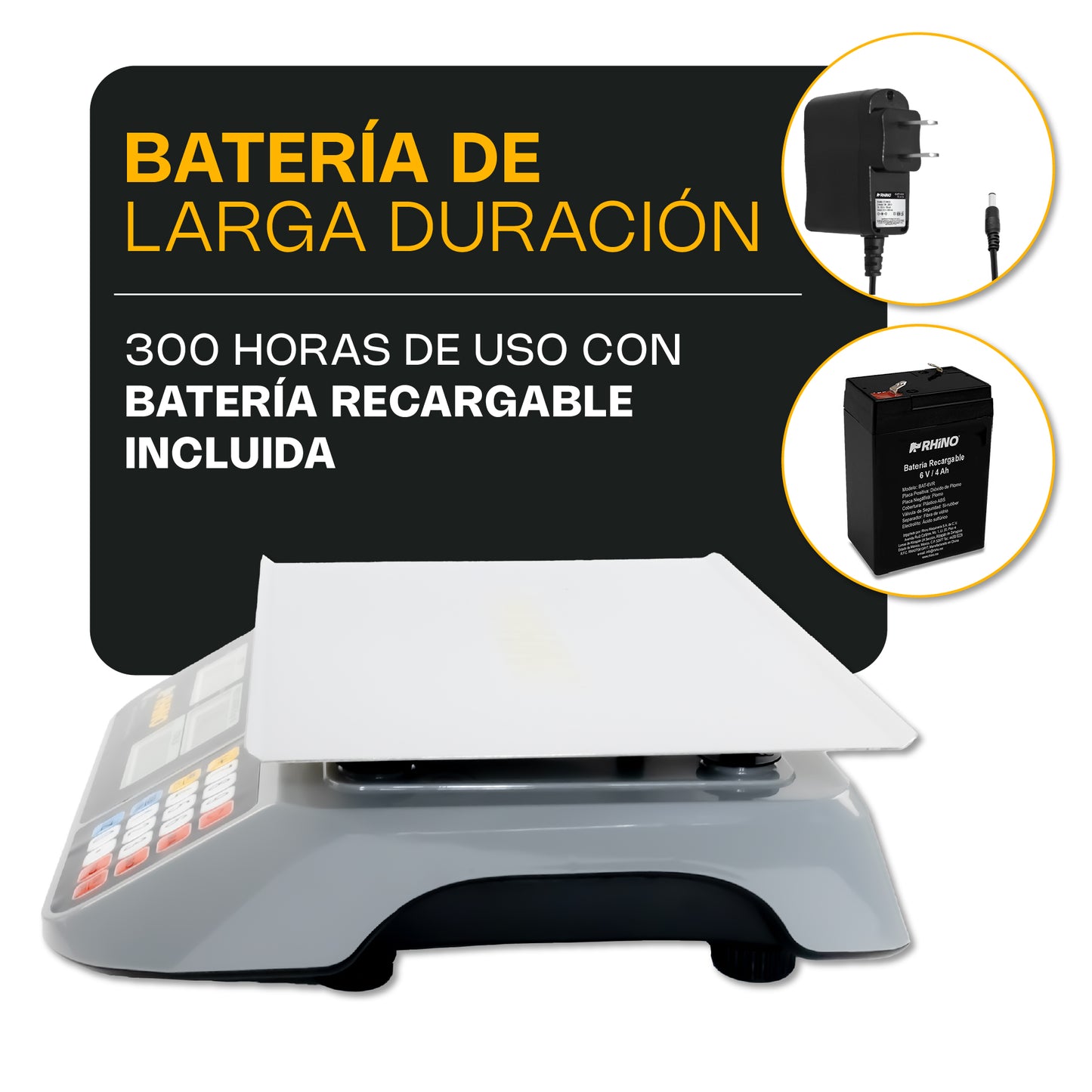 Báscula Electrónica Multifunciones 60 kg con Puerto USB / BAR-10