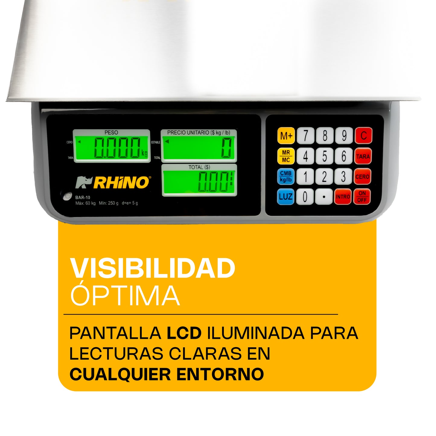 Báscula Electrónica Multifunciones 60 kg con Puerto USB / BAR-10