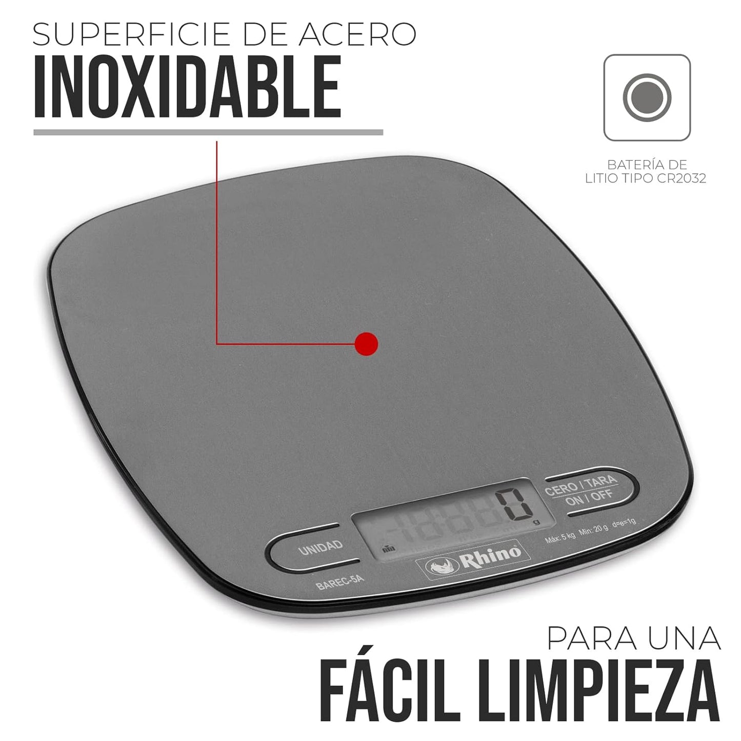 Báscula de Cocina 5 kg / BAREC-5A