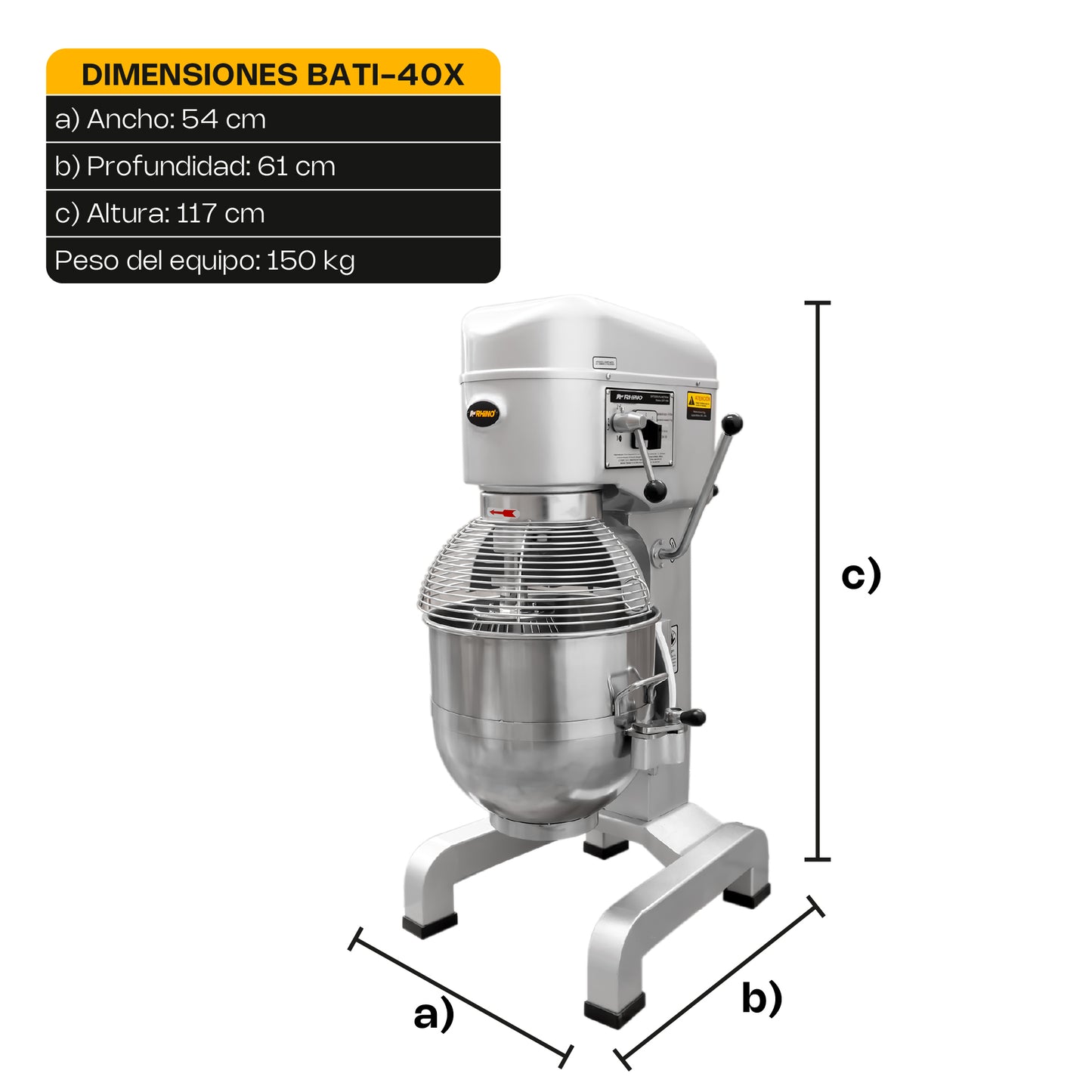 Batidora planetaria 40 litros / BATI-40X