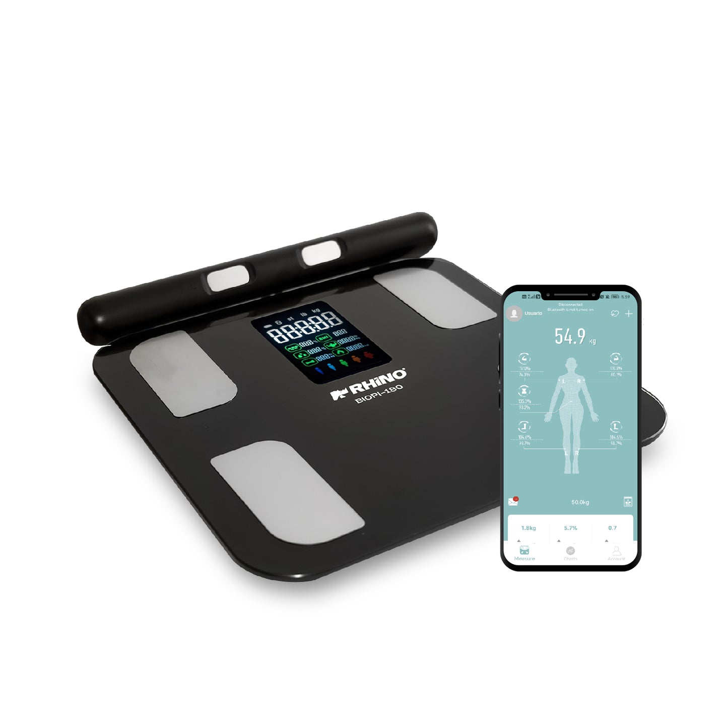 Báscula Inteligente de Pesaje Corporal con 8 Electrodos / BIOPI-180