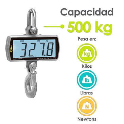 Báscula Electrónica Colgante 500 kg / BAC-500