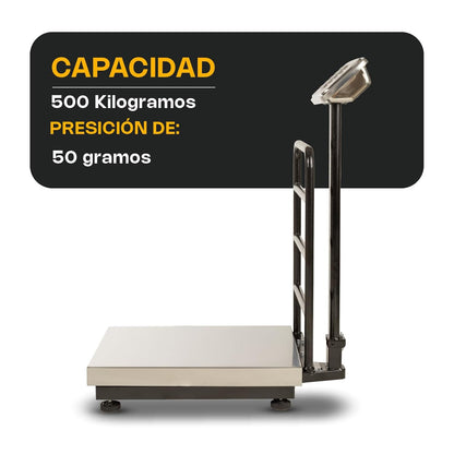 Báscula de Plataforma Plegable 500 kg / BP-500 (indicador incluido)