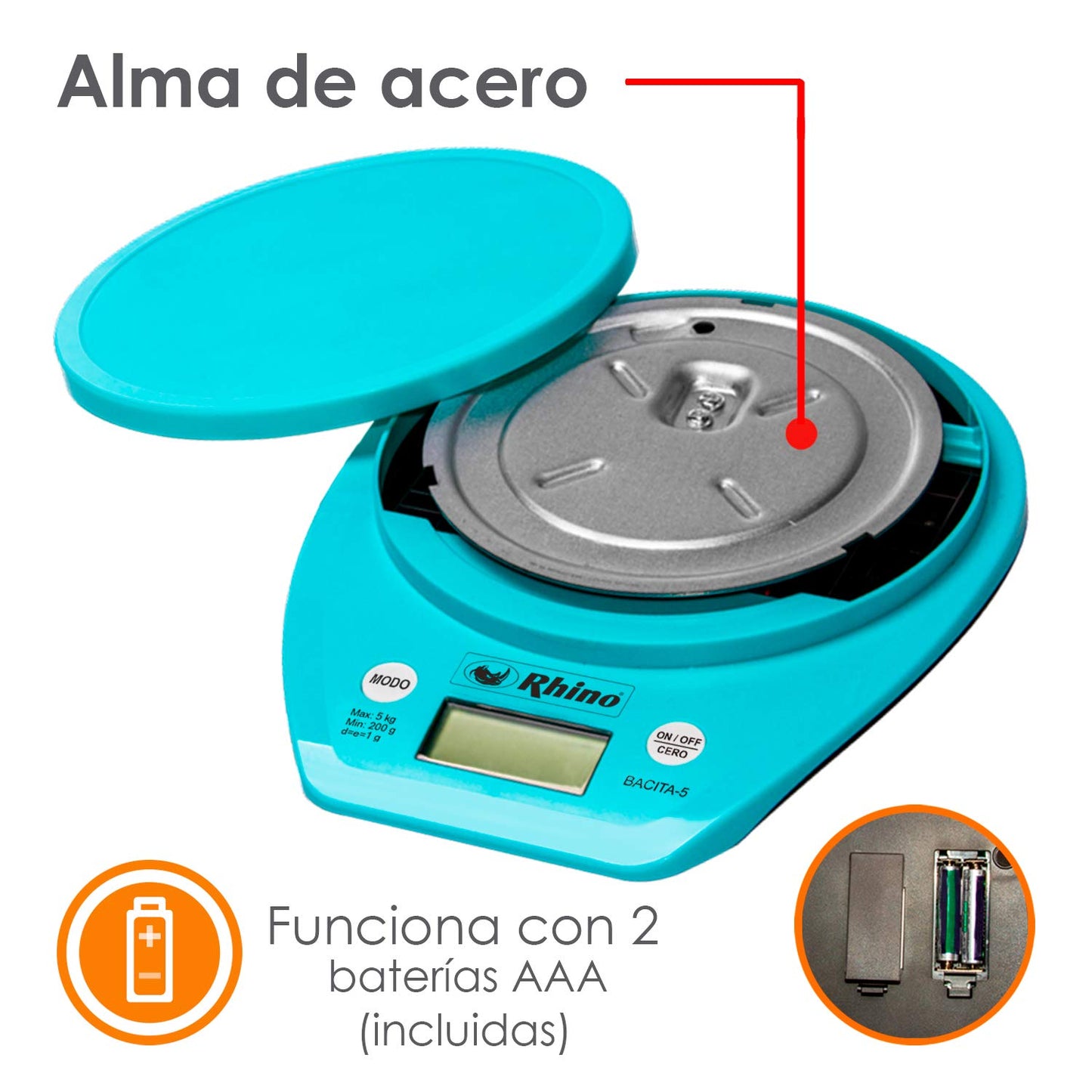 Báscula de Cocina con Tazón 5 kg / BACITA-5
