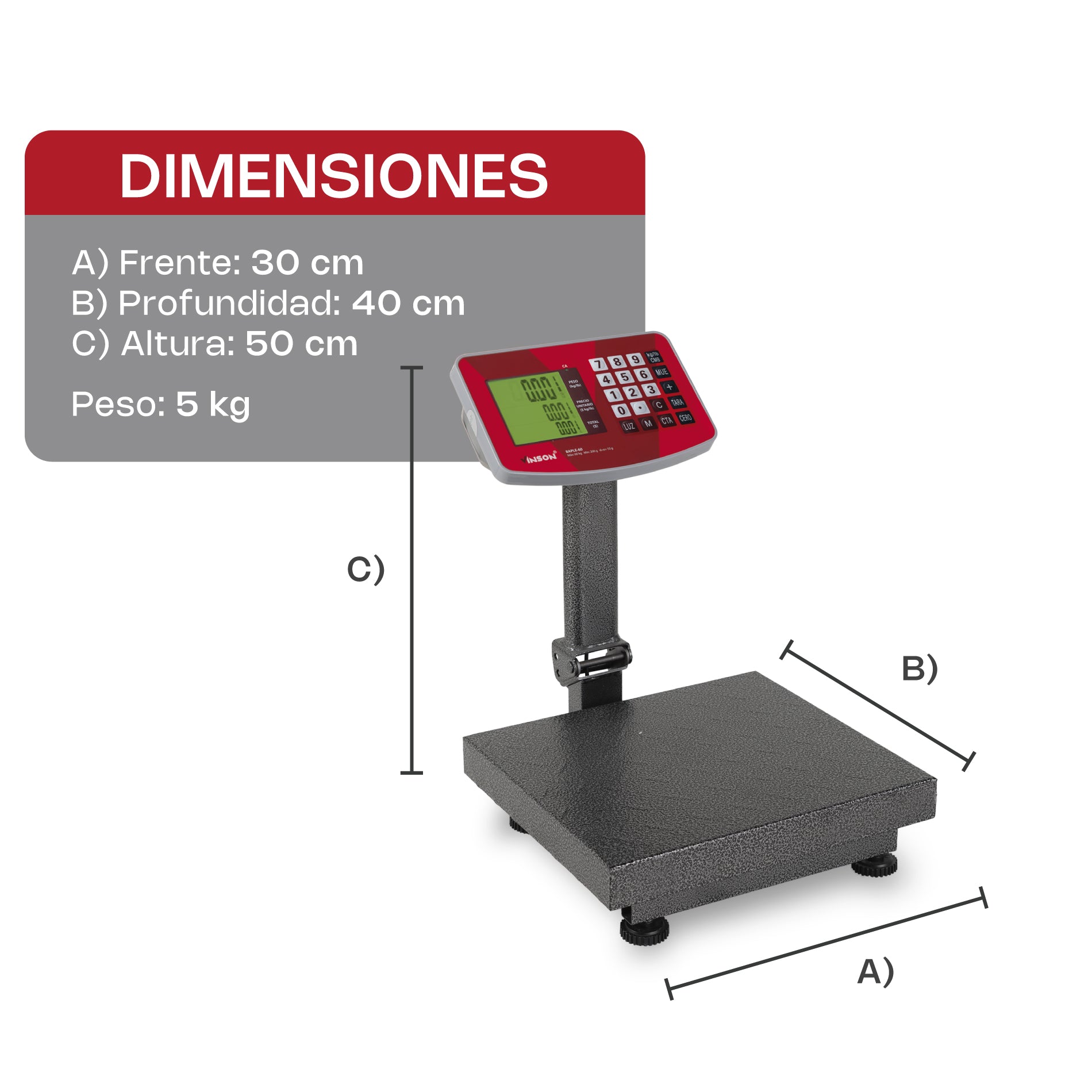 Báscula de plataforma plegable de 60kg / BAPLE-60