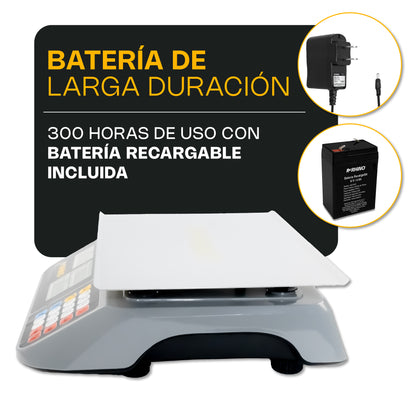 Báscula Electrónica Multifunciones 60 kg con Puerto USB / BAR-10