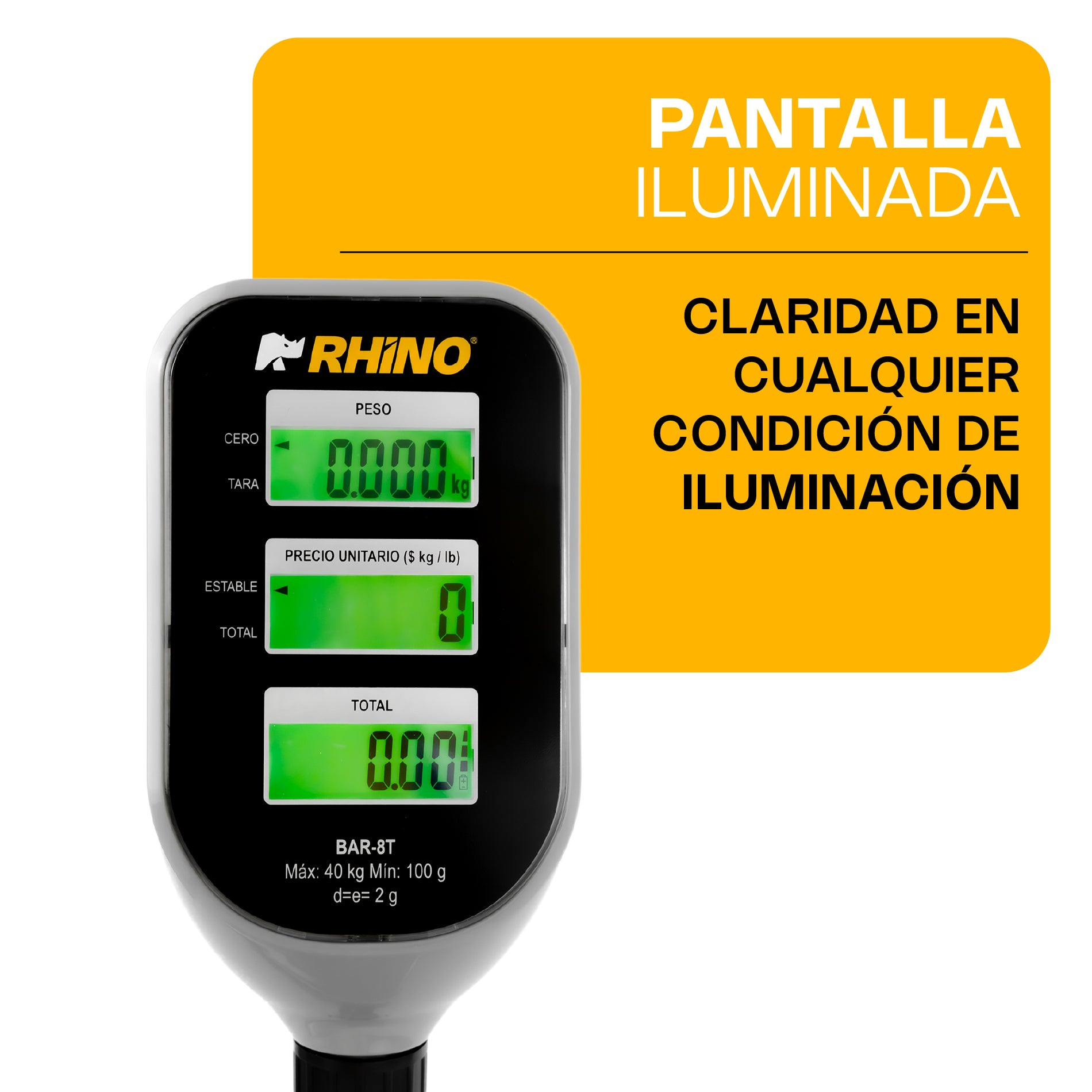 Bascula comercial 40 kg con torreta / BAR-8T