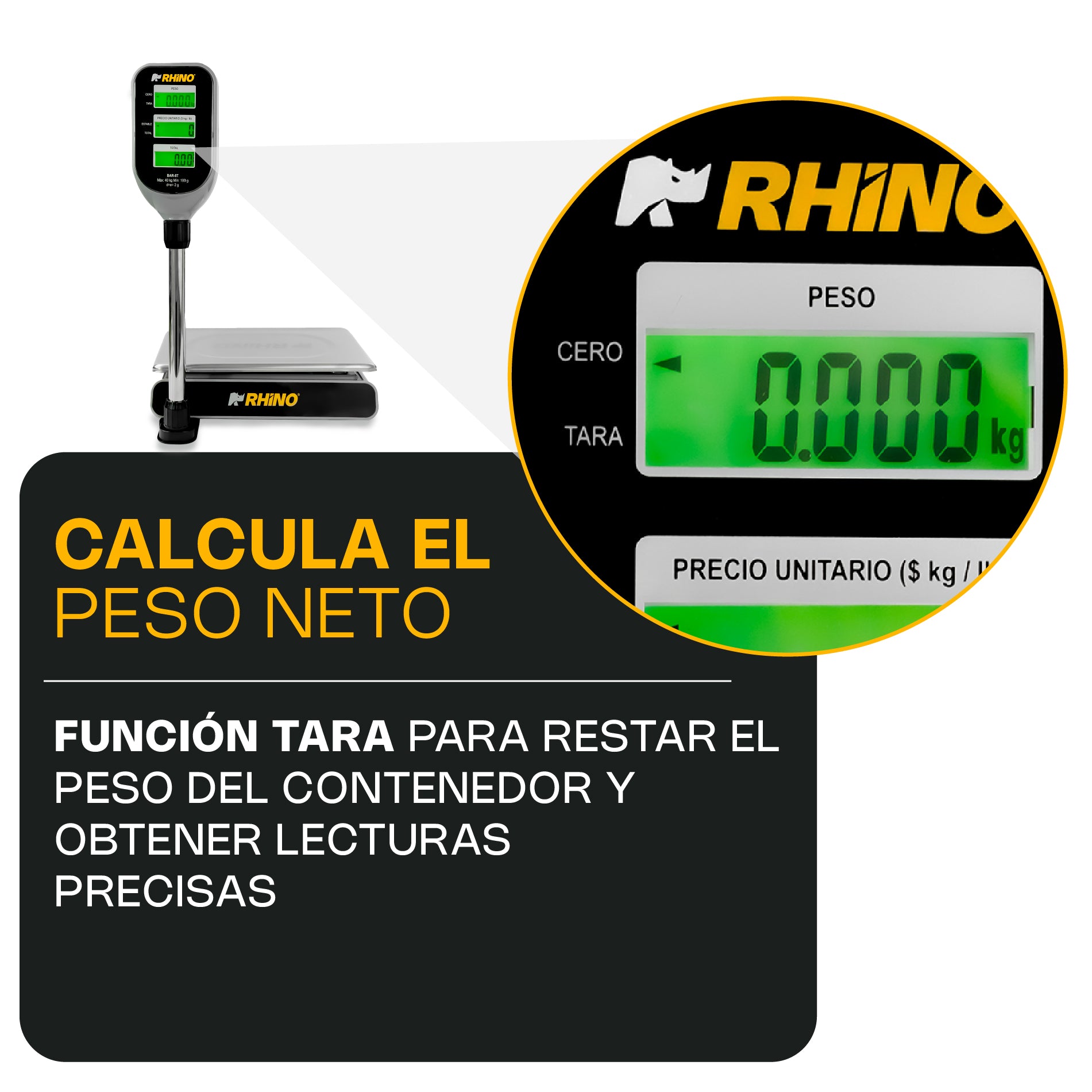 Bascula comercial 40 kg con torreta / BAR-8T