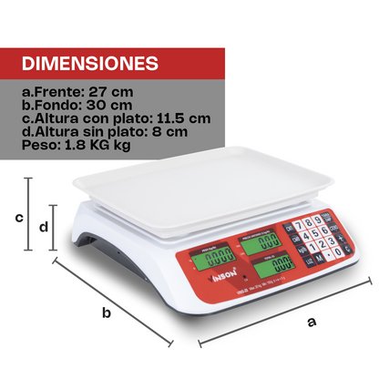 Báscula comercial 20 kg VINSON / VINS-20