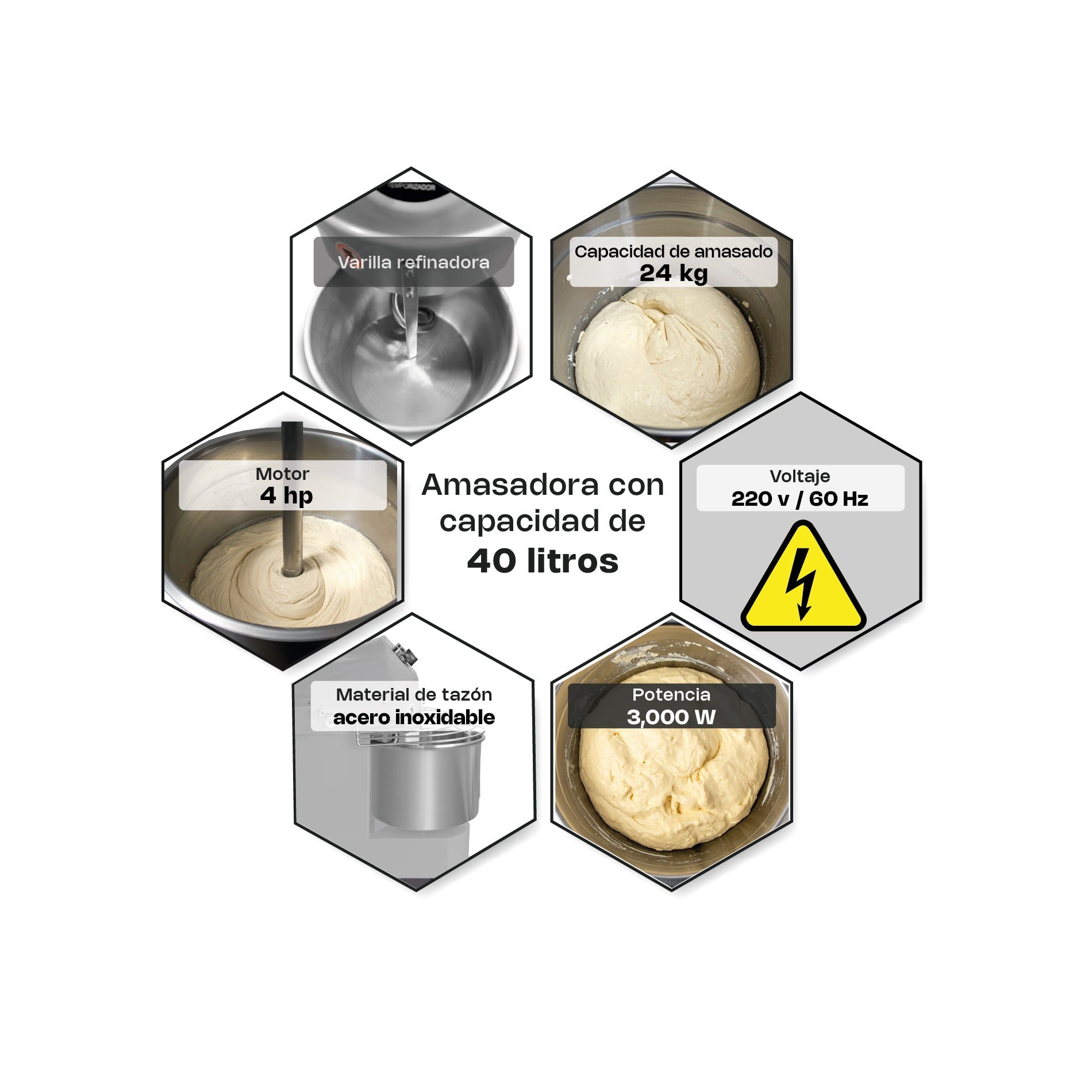 Amasadora industrial 40 litros / AMASA-40